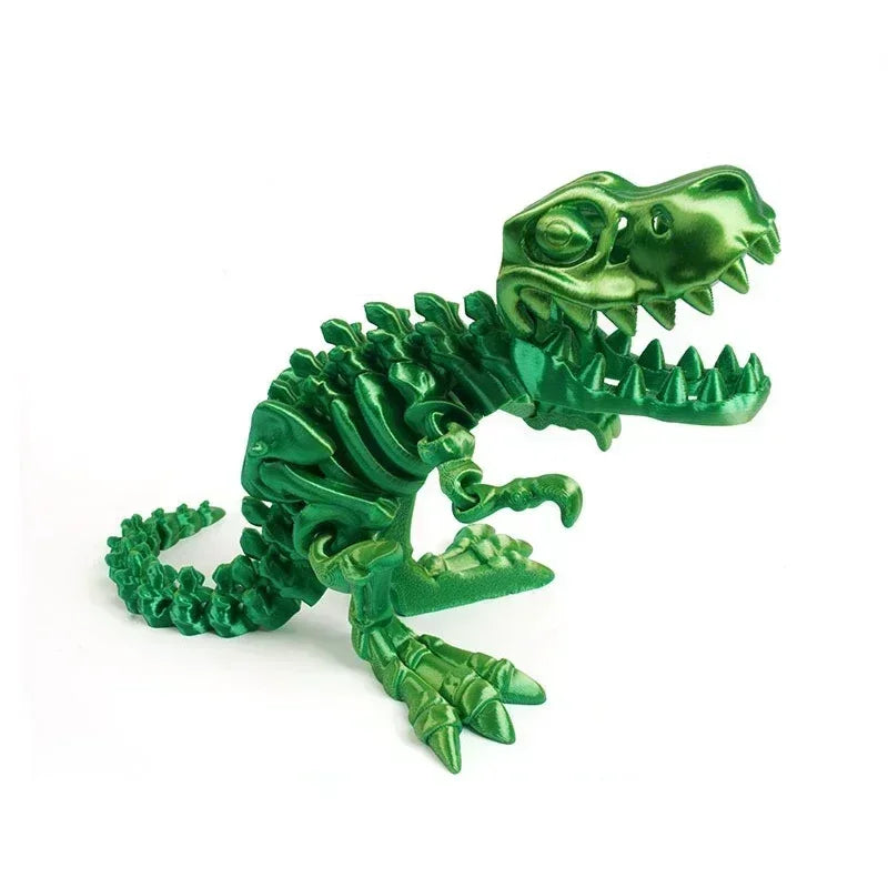 3D Printed Dragon Set Crafts Model Decoration Fidget Toy Rotatable Tyrannosaurus Rex Skeleton Dinosaur Gift for Birthdays