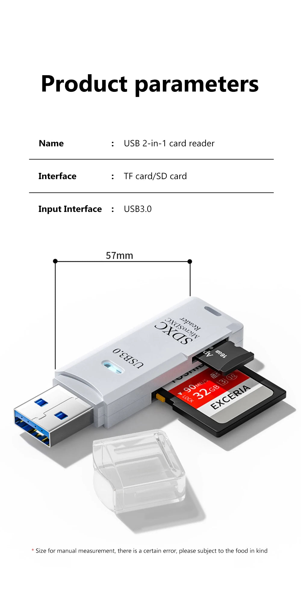 elough 2 in 1 TF SD Card Reader USB 3.0 USB 2.0 Memory Card Adapter Smart Cardreader Convertor for PC Laptop Accessories