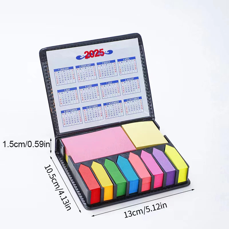 1 Set of Colorful Convenience Stickers Organization Multi-Color Stickers Set Leather Packaging Box Calendar 2025 and More