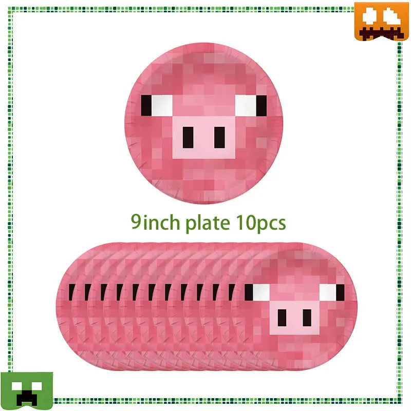 Birthday Party Decoration Disposable Tableware Set Paper Plates Cups Napkins Straws Tablecloth Balloons Kids Party Supplies Deco