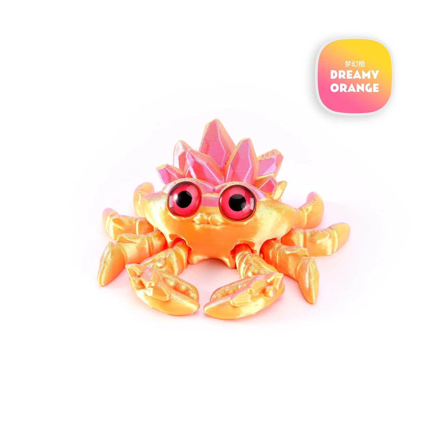 3D Printed Crystal Gems Crab Toys Joint Movable Model Novelty Animals Toy Anti-stress Figurine Miniature Desk Ornaments Birthday