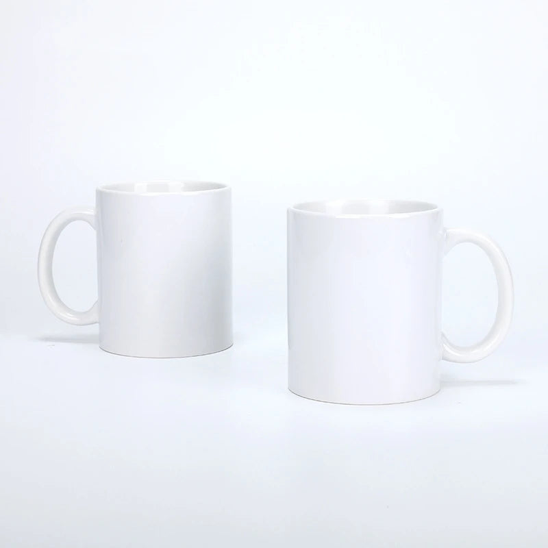 Sublimation Blank Ceramic Mugs White Porcelain Plain 11Oz Coffee Milk Mug Heat Transfer Cup For Print Logo Custom Mom Dad Gift