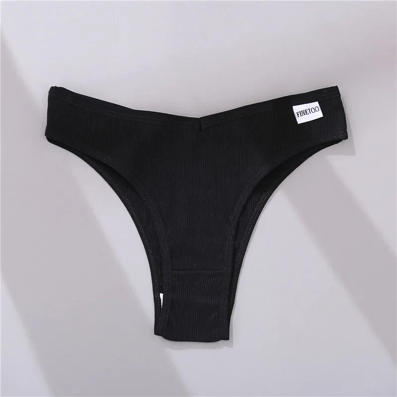 5Pcs/Set Women Cotton Brazilian Panties V Waist Female Underwear Comfortable Underwear Low Rise T-Back Bikini Girls Lingerie New