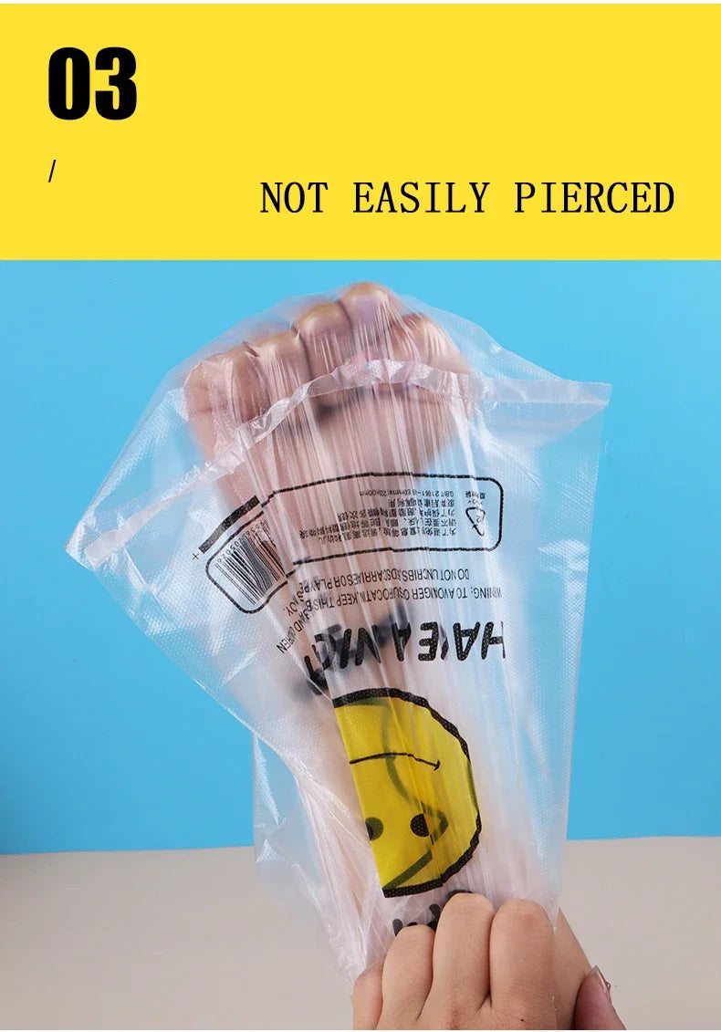 50 Pcs Plastic Bag 3 Sizes Food Storage Bags with Handle supermarket Grocery Shopping Useful Shopping Bag Kitchen Storage Basket