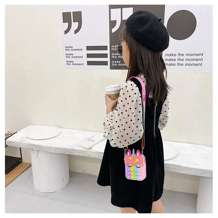 37 styles Fidget Toys Silicone Push Bubble Crossbody Bag Sensory Reliver Autism Adults Kids Handbag Squeeze Toys for Kids gifts