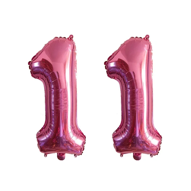 2Pcs 32 Inch Gold Silver Black Blue Red Helium Foil Number Balloon 10 11 12 13 14 15 Happy Birthday Party Decoration Supplies