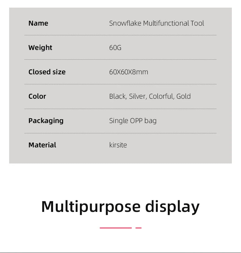 Universal Portable 18 In1 EDC Snowflake Torque Wrench Multi Tool Stainless Steel Tools Set Multifunction Hand Tools Manual Tool