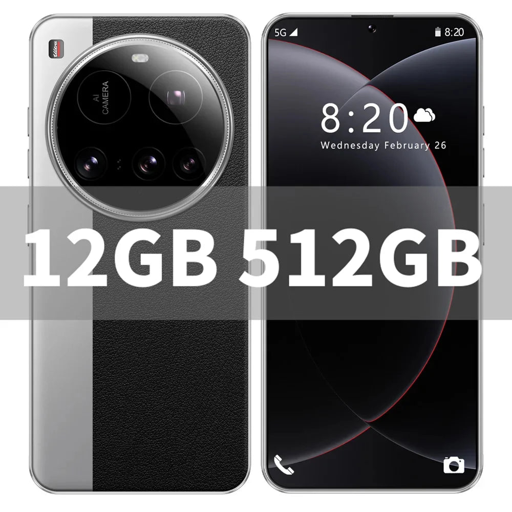 Brand New M15 Ultra Smartphone 7.3inch HD 16GB+1TB Cell Phone 50+108MP Dual SIM 5G Mobile Phones 8000mAh Android15 Unlocked