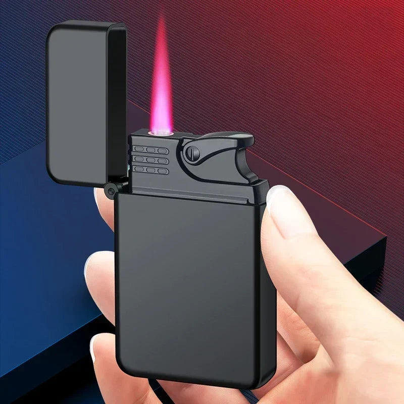 Windproof Metal Lighter Waterproof Portable Cigarette Lighter Red Fire Flame Direct Cigar Gas Lighter Smoke Accesoires for Men
