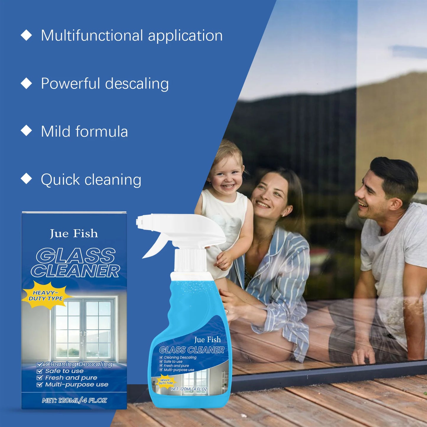Bathroom Glass Limescale Cleaner - Window Descaling Spray Shower Brightening Water Oil Stain Remover for Bathtubs Dirt Cleaning