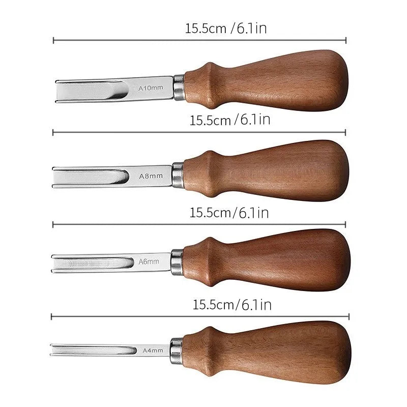 4PCS Leather Edge Skiving Beveler Tools Wide Leather Craft Edge Beveler Tool Kit Leather Edge Trimmer for DIY Leather Craft Tool