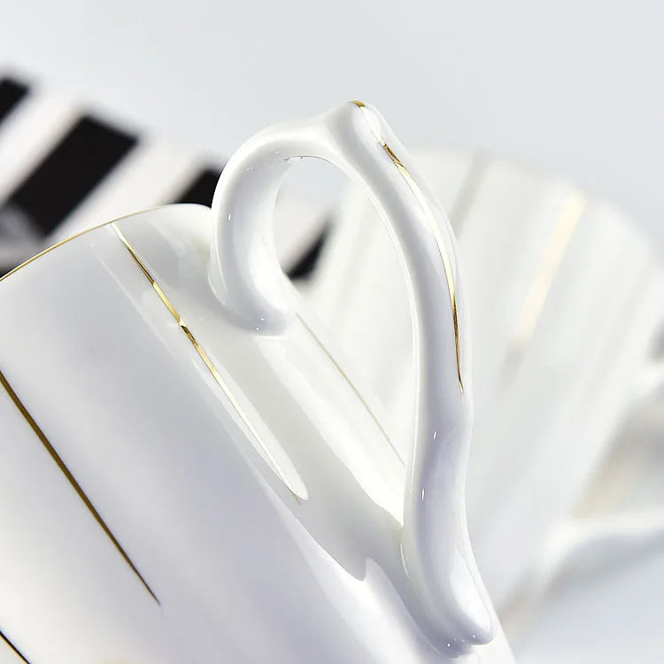 300ml Bone Ceramic Phnom Penh Silver Border Mug China Relief Moonlight Cup Office Gift Coffee Milk Tea Cup With Handle