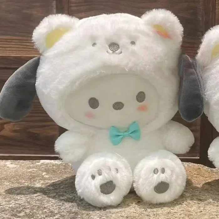 20CM Sanrio Plushies Hello Kitty Cinnamonroll Kuromi Pochacco Stuffed Plush Doll Cos Bear Cute Toys Children Birthday Gifts