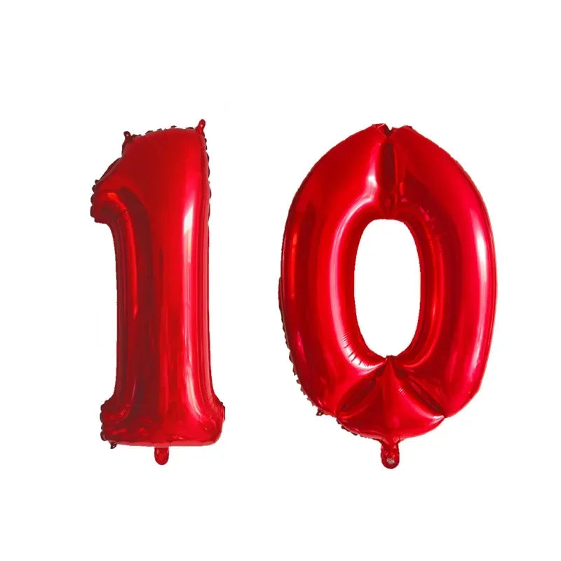 2Pcs 32 Inch Gold Silver Black Blue Red Helium Foil Number Balloon 10 11 12 13 14 15 Happy Birthday Party Decoration Supplies