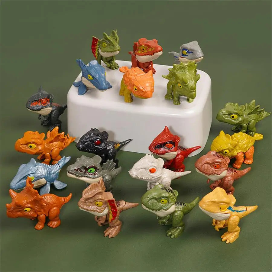 5-20PCS Funny Mini Cartoon Animal Tyrannosaurus Toy Plastic Hand Bite Finger Dinosaurs Mobile Joint Animal Finger Hand Doll Prop