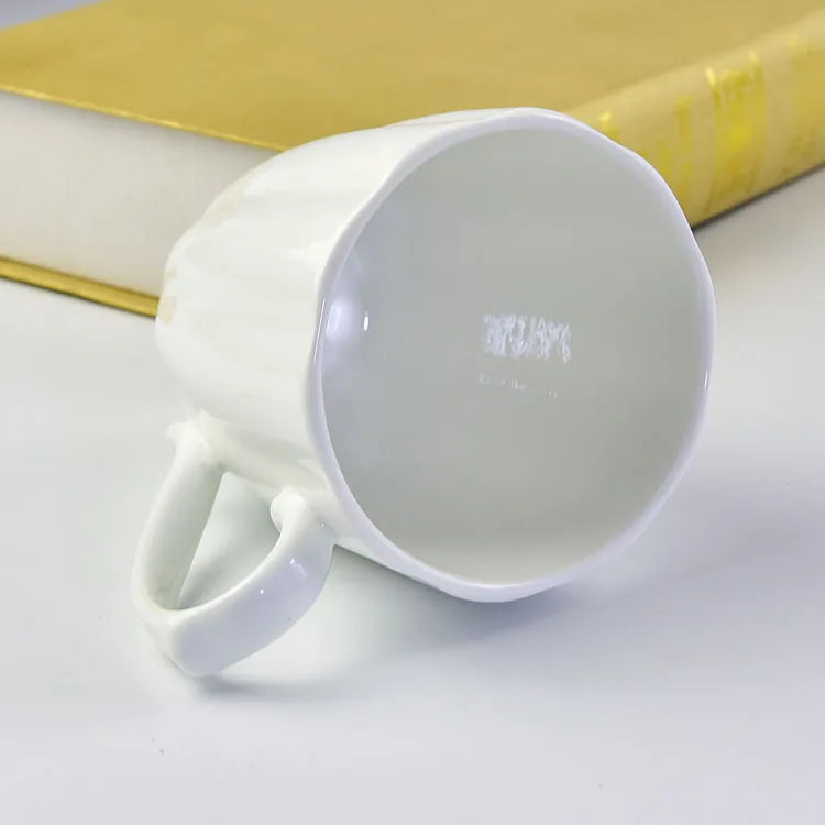 300ml Bone Ceramic Phnom Penh Silver Border Mug China Relief Moonlight Cup Office Gift Coffee Milk Tea Cup With Handle