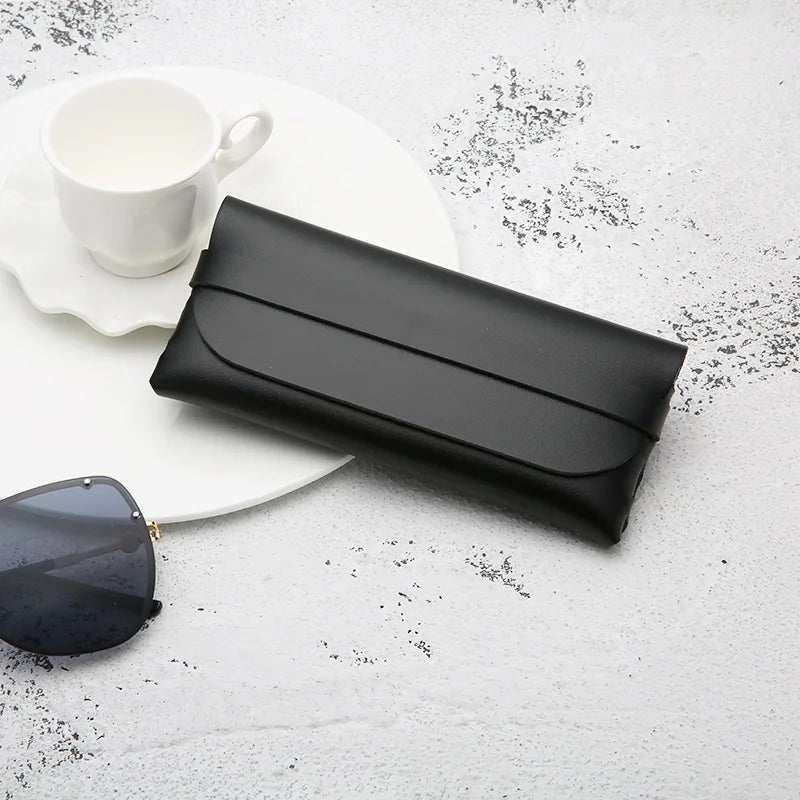 Black and White Soft and Stylish Leather Glasses Cases - Glasses Protection Bags, Travel Accessories for Men and Women - Stylish