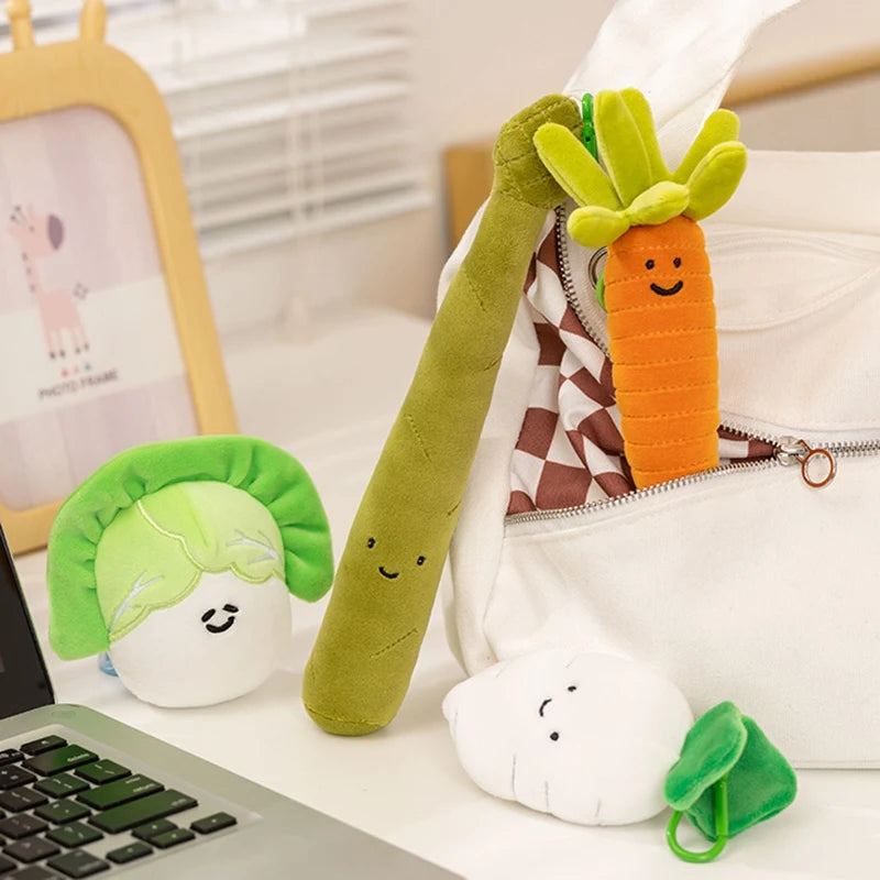 Kawaii 10-20CM Vegetable Plush Toys Cute Vegetables Pendant Onion Chili Mushroom Carrot Plush Pendant Keychain Toy
