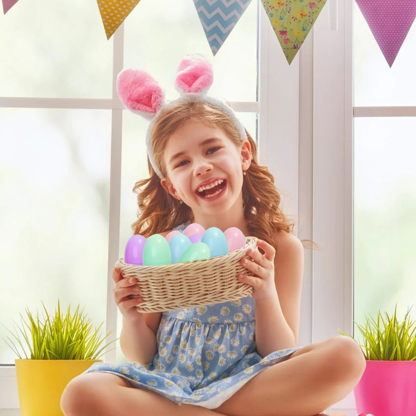 50/10PCS Plastic Easter Eggs Fillable Plastic Egg Kids Toy Colorful Gift Packaging Box Easter Party Hunt Game DIY Craft Supplies