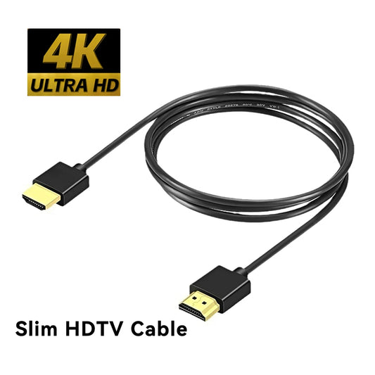 Ultra Thin HDTV Cable 4K 60Hz High Speed Slim HDTV 2.0 OD 3.2mm Audio Video Cable 1m 1.5m 2m 3m 5m for HDTV Laptop Projector