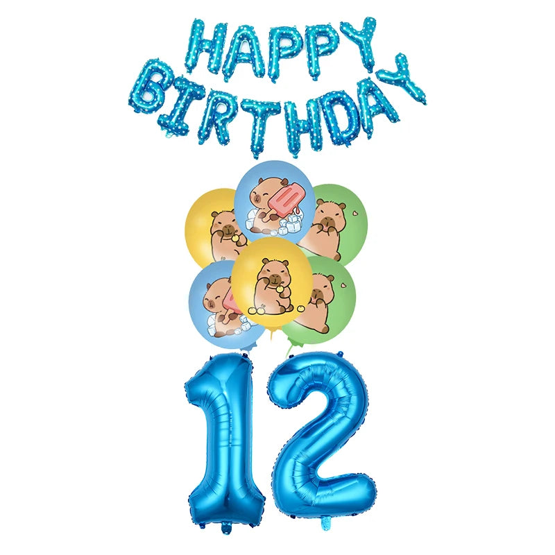Capybara Birthday Party Decorations Tableware Set Cups Plates Napkins Tablecloth Straws Capybara Balloons Toy Girls Party Favors