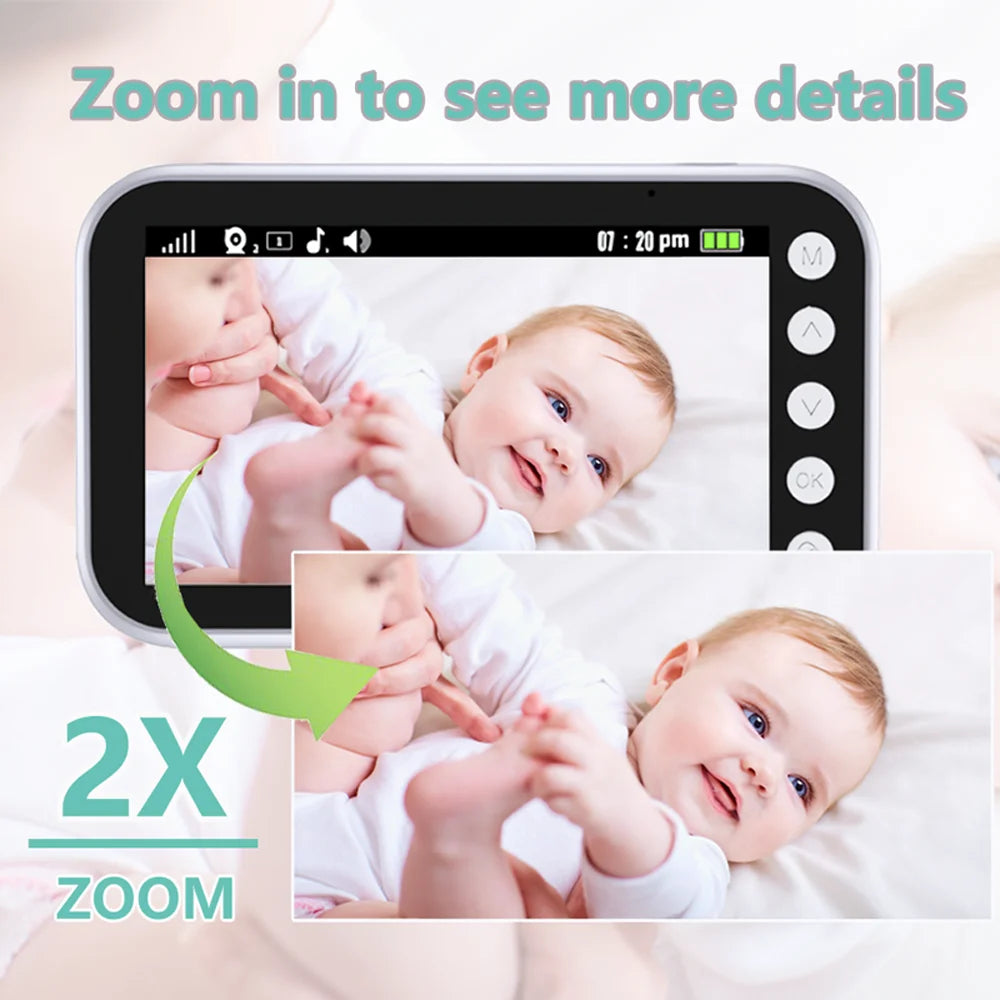 4.3 Inch Baby Monitor with 2000mAh Long Battery Life Video Wireless Camera and Audio Intercom Auto Night Vision Kids Babysitter
