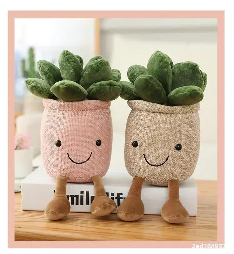 Succulent Plants Stuffed Toy For Kids Soft Simulation Potted Plush Toy Doll Decor Desk Window Decoration Gift