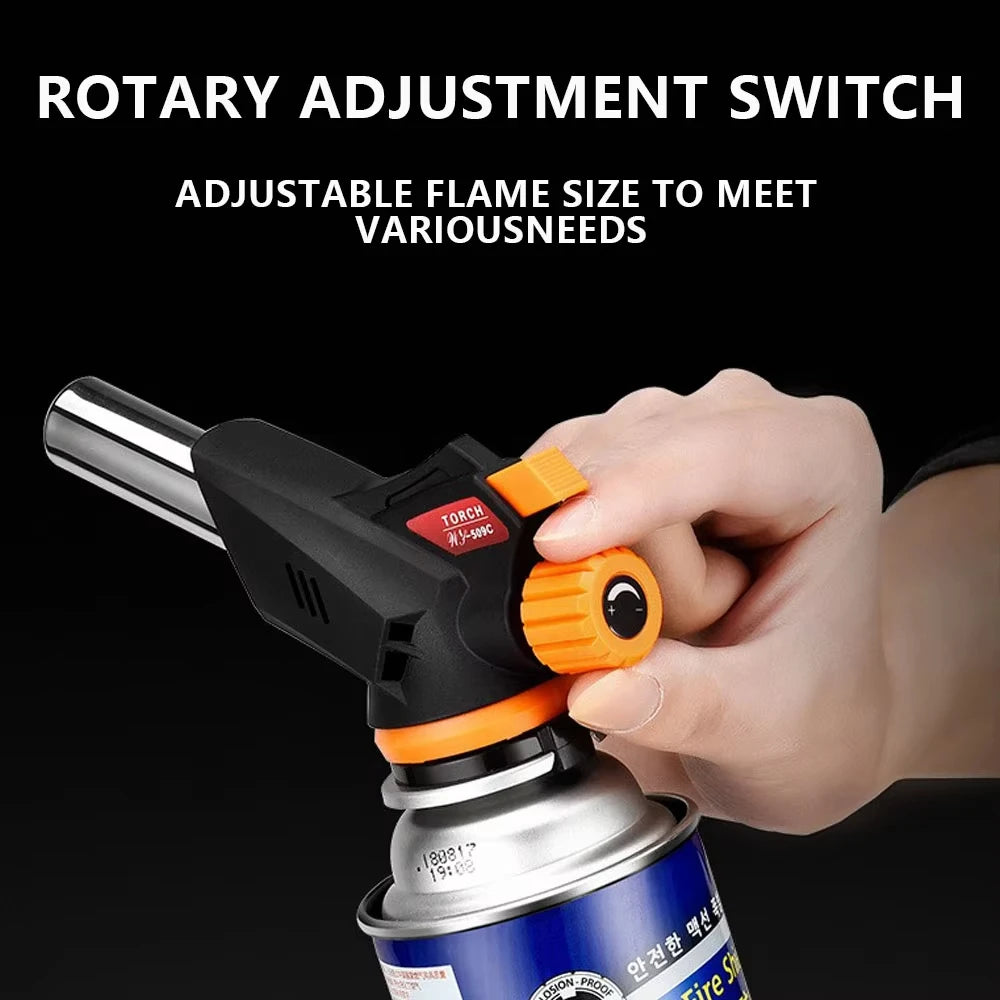 Welding Gas Torch Flame Gun Torch Cooking AutoIgnition Butane Gas Flame Gas Torch for BBQ Camping Cooking