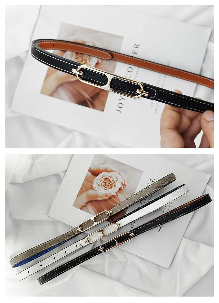 2023 Double-sided use of women's leather belt decorated ins fashion jeans wild student trend luxury design top quality brand