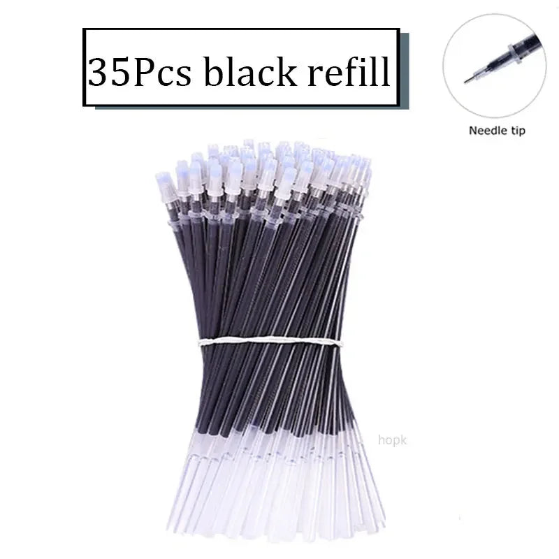 7/35 PCS Gel Pen Set School Supplies Black Blue Red Ink Color Ballpoint Pen Kawaii Pen Writing Tool School Office Stationery