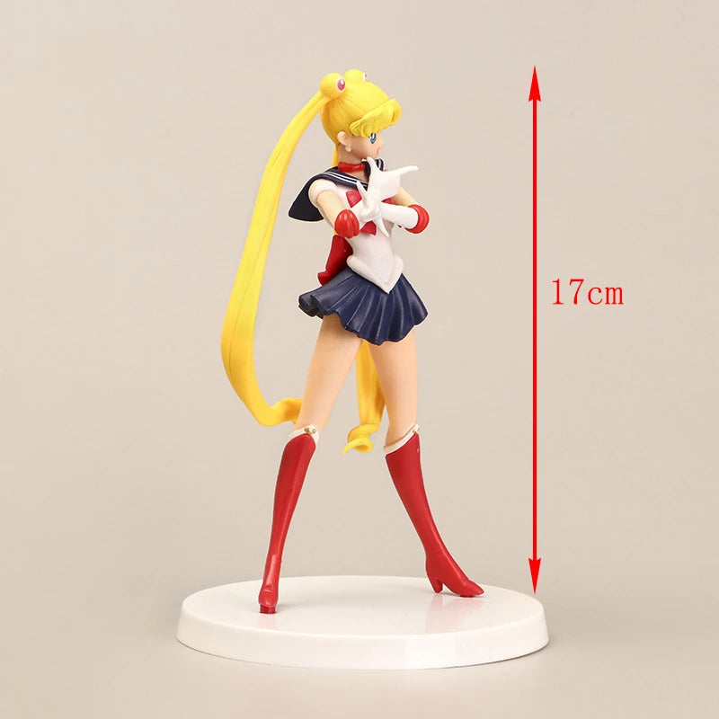 Sailor Moon Figure Anime Cartoon Jupiter Makoto Venus Minako Tsukino Rabbit Doll Toy Little Princess Cake Decoration Ornaments