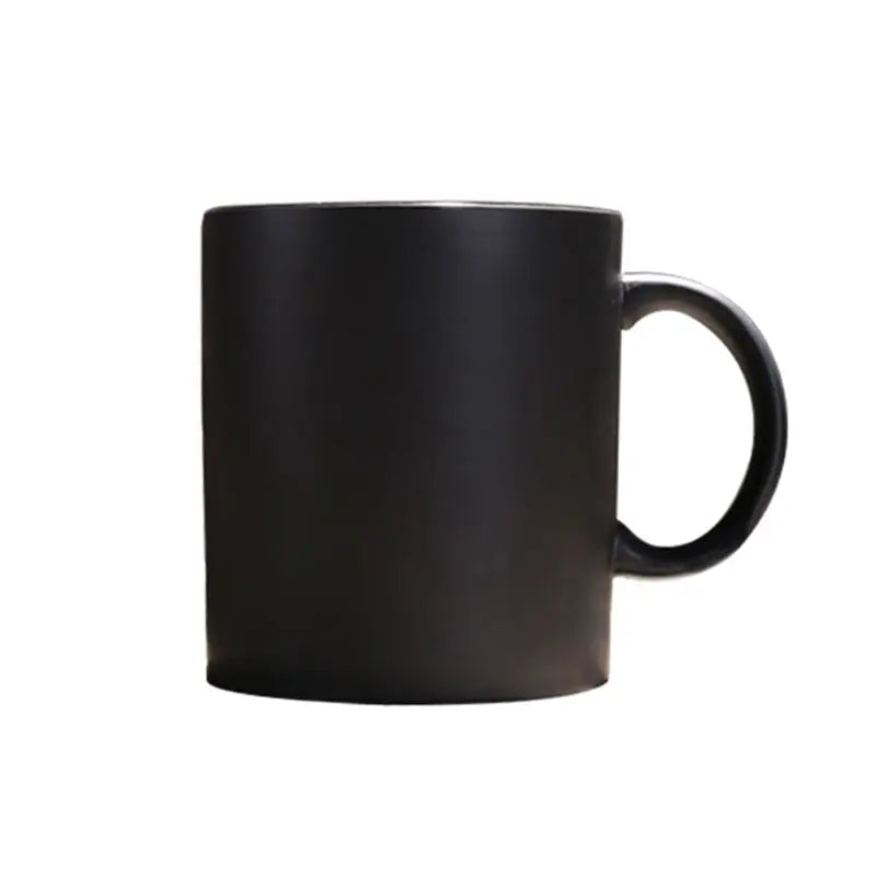 400/420/450/520ml European Ceramic Black Matte Large Capacity Mug High End Creative Simple Matte Coffee Cup with Spoon Water Cup