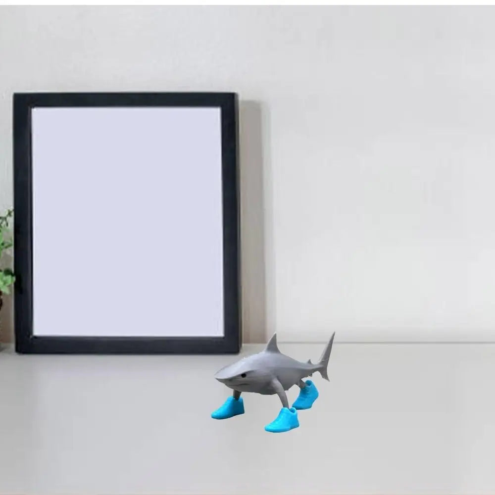 Desk Decor Wear Shoes Sharks 3D Printed Collectible Shark Figurine Toy Shark in Sneakers Statue Shark Meme Figurines