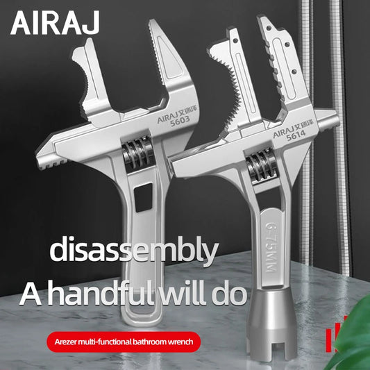 AIRAJ 5602 Bathroom Adjustable Wrench, Small Space Multifunctional Wrench, Bathroom PipeNut Removal Tool
