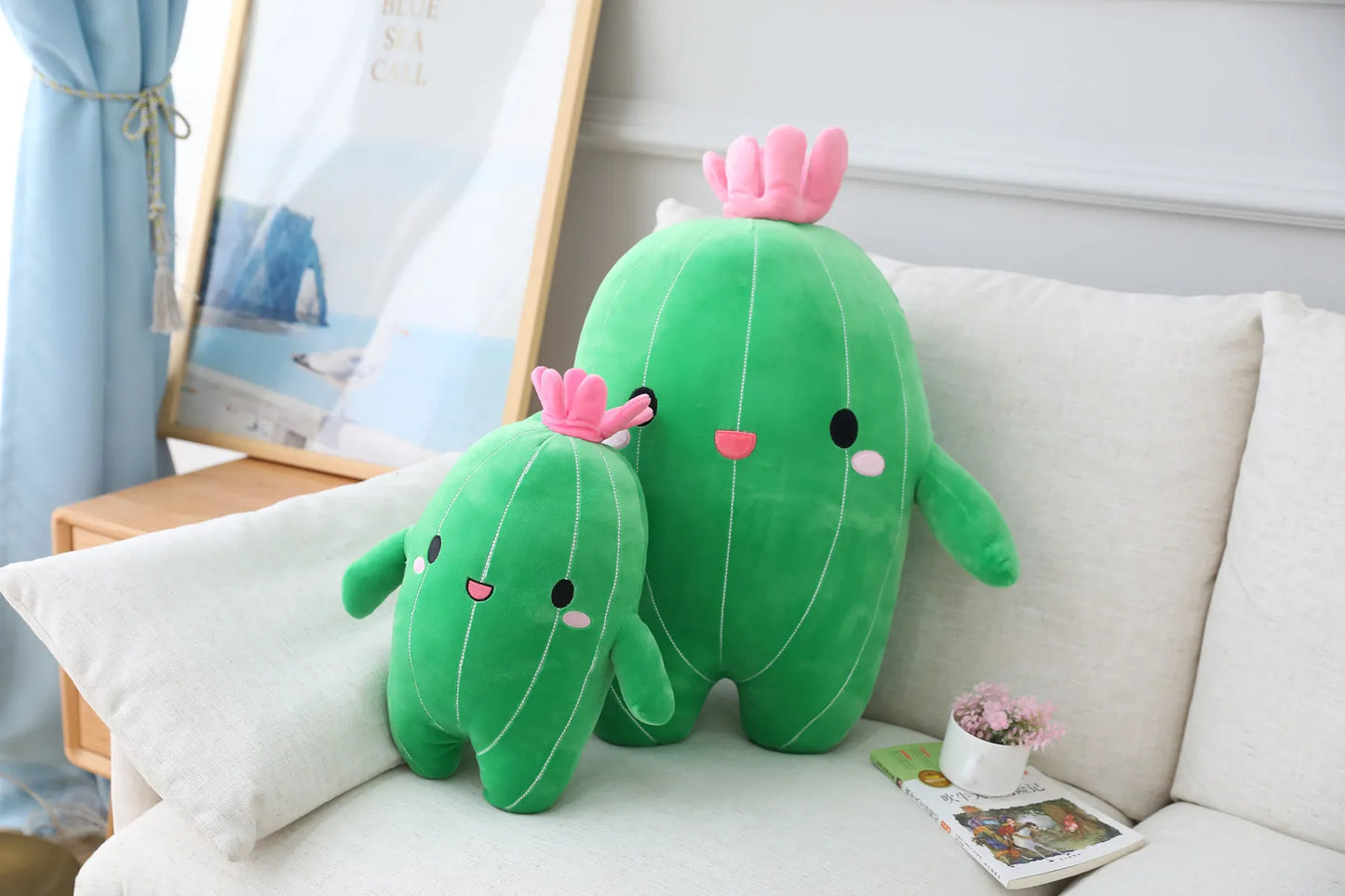 25/40/65cm Kawaii Simulation Cactus Plush Toy Cute Stuffed Plants Plushies Dolls Cartoon Soft Throw Pillow Kids Toys Home Decor
