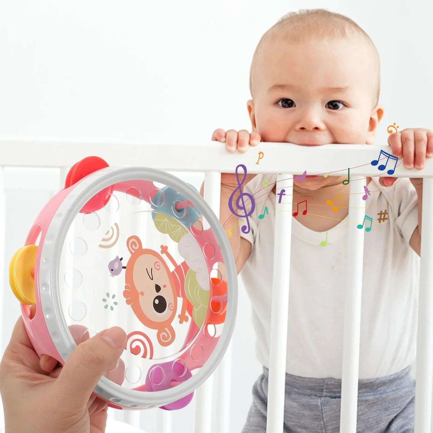Baby Toys 6 12 Months Musical Instruments Hand Drum Shaking Rattle Toys Montessori Educational Toy Interactive Hand Bell for Kid