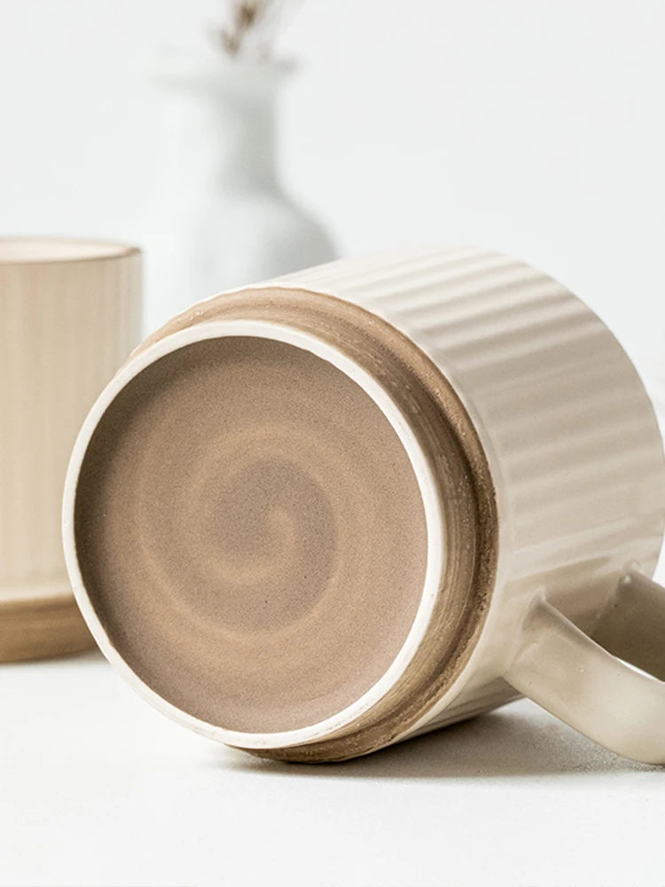 2PCS 250ML Antique Relief Mug Ceramic Water Cup Coffee Cup Household Water Cup Coffee Shop Milk Cup