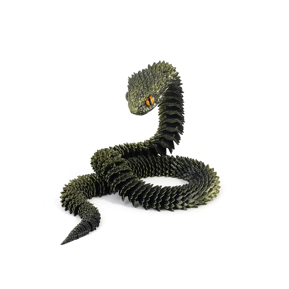 30cm 3D Printed Snake Toys Funny Printed Animals Snake Christmas New Year Craft Ornament Simulation Animal Home Desktop Ornament