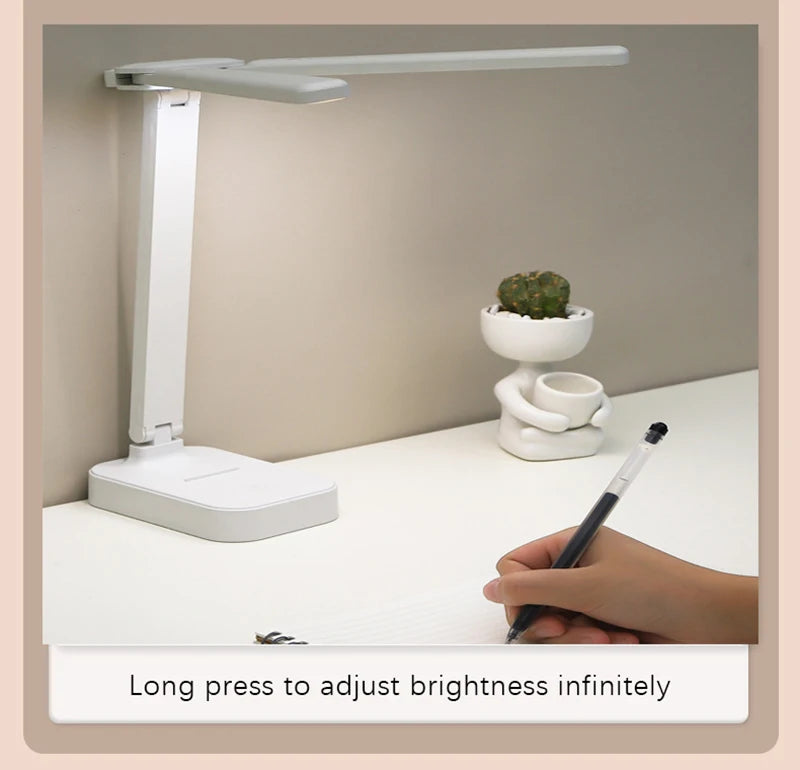 LED Desk Lamp USB Rechargeable Touch Night Light 3 Levels Dimmable Eye Protection Foldable Table Lamp For Bedroom Bedside Readin