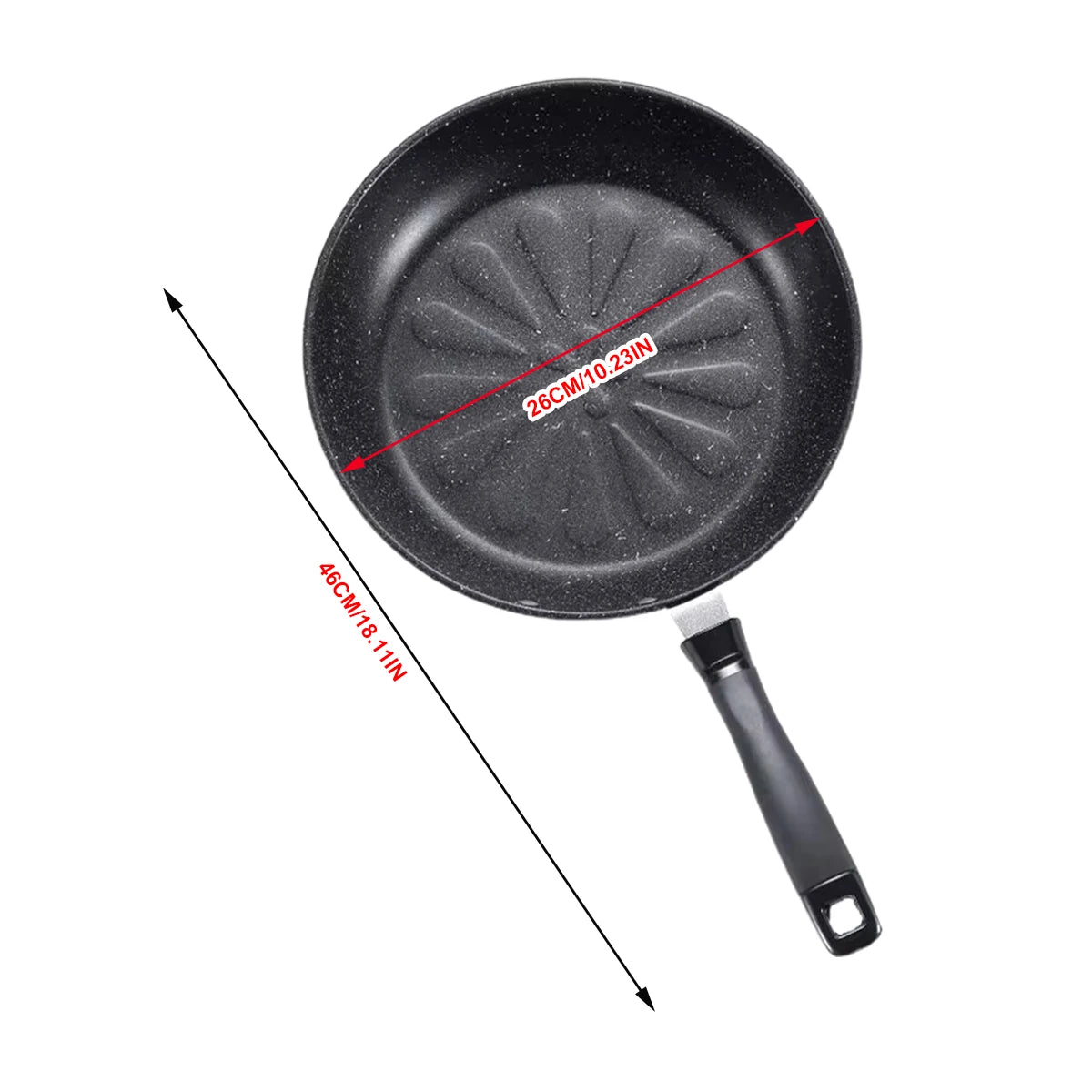 1Pc Flat Non-Stick Frying Pan Medical Stone Fried Egg For Household Steak Frying Pan With Less Oil Smoke Induction Cooker