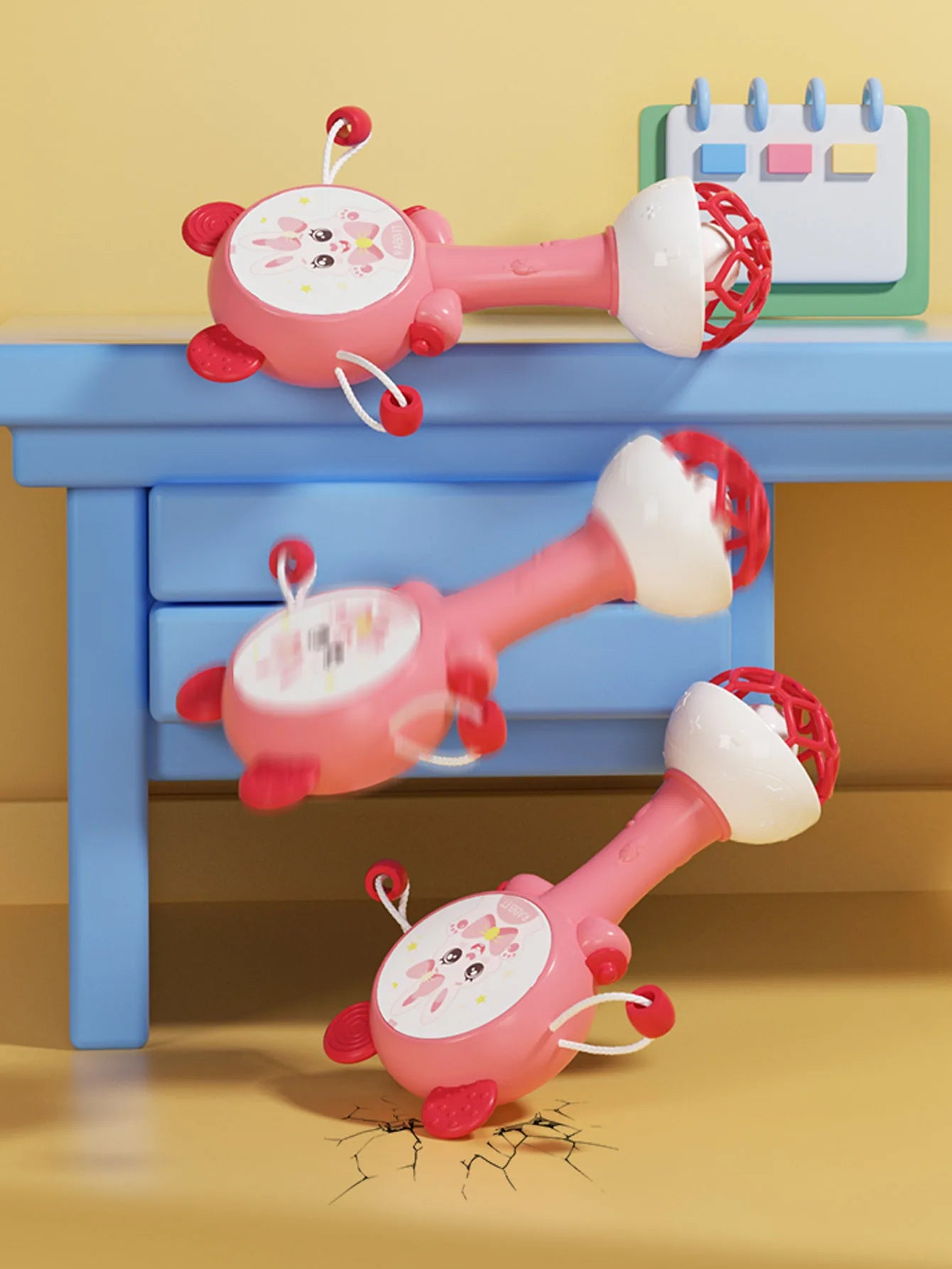 Baby Music Flashing Rattle Toys Rabbit Teether Hand Bells Mobile Infant Stop Weep Tear Rattles Newborn Early Educational Toy 18M