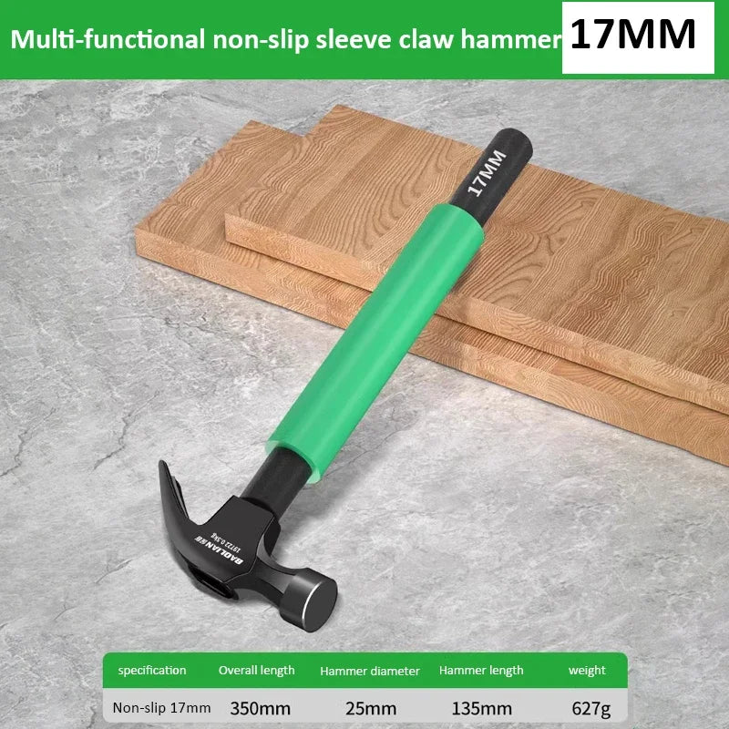 Multifunction High CarbonSteel Claw Hammer with 14/17/19mm Socket Wrench Reduction Handle Maintenance Installation Hand Tool