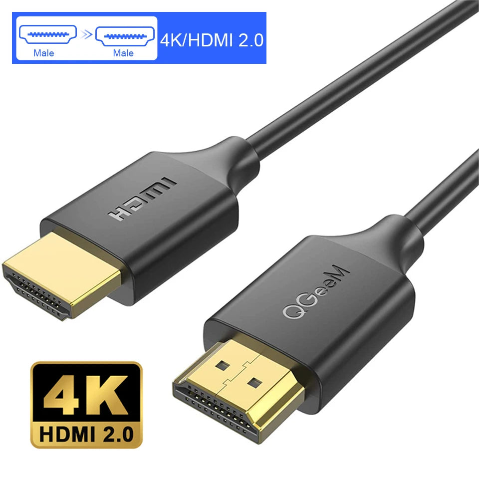 QGeeM 4K HDMI Extension Cable Extender HDMI 2.0 Adapter for Xiaomi Xbox Serries X PS5 PS4 TV Box Laptops HDMI Splitter Wire Cord