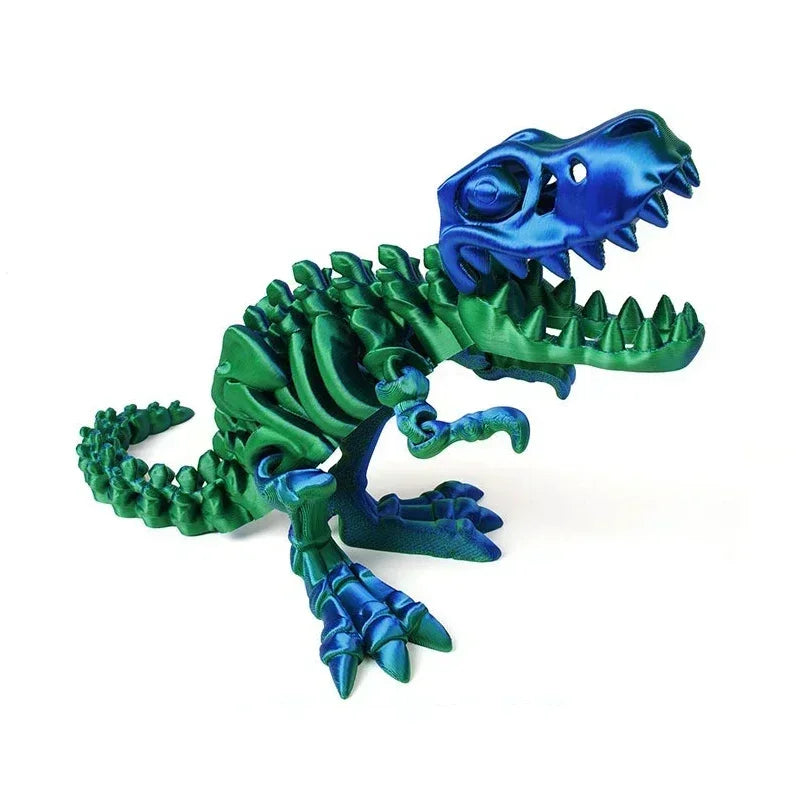 3D Printed Dragon Set Crafts Model Decoration Fidget Toy Rotatable Tyrannosaurus Rex Skeleton Dinosaur Gift for Birthdays
