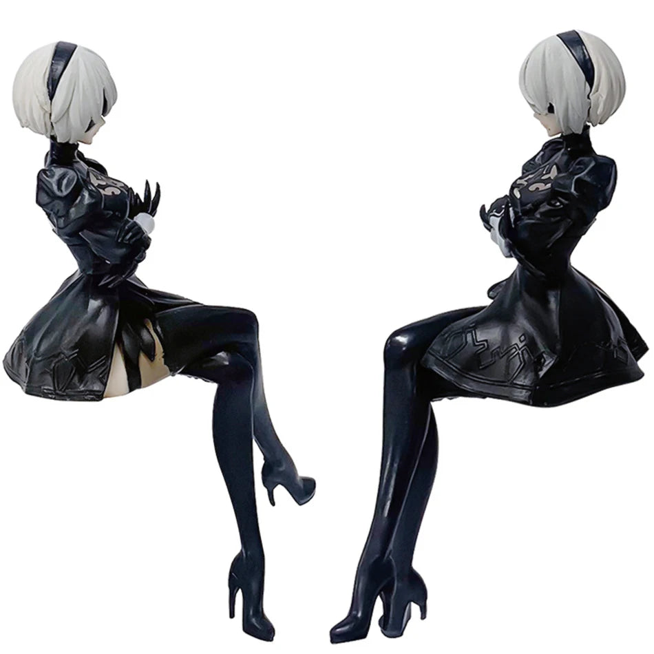 Anime NieR:Automata YoRHa A No.2 Type B Action Figure Noodle Stopper 2B 9S Sitting PosturePVC Model Collection Ornament Toy
