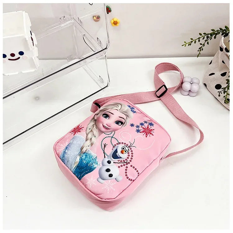 MINISO Disney 2024 New Princess Series Crossbody Bag "Frozen 2" Elsa Sophia Cartoon Shoulder Bag Girls Casual Fashion Handbag