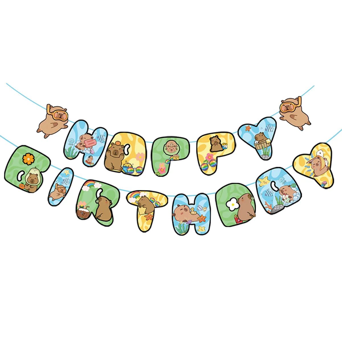 Capybara Birthday Party Decorations Tableware Set Cups Plates Napkins Tablecloth Straws Capybara Balloons Toy Girls Party Favors