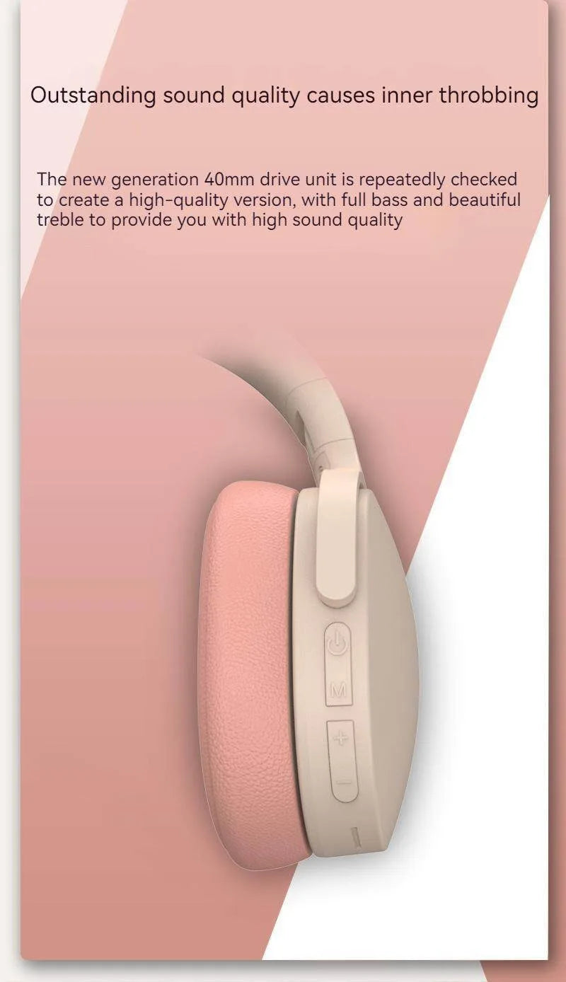 NEWMSNR 9D Surround Sound Wireless Bluetooth Headphones Over Ear Headsets True Sports Earphones TF/AUX Music Player with HD Mic