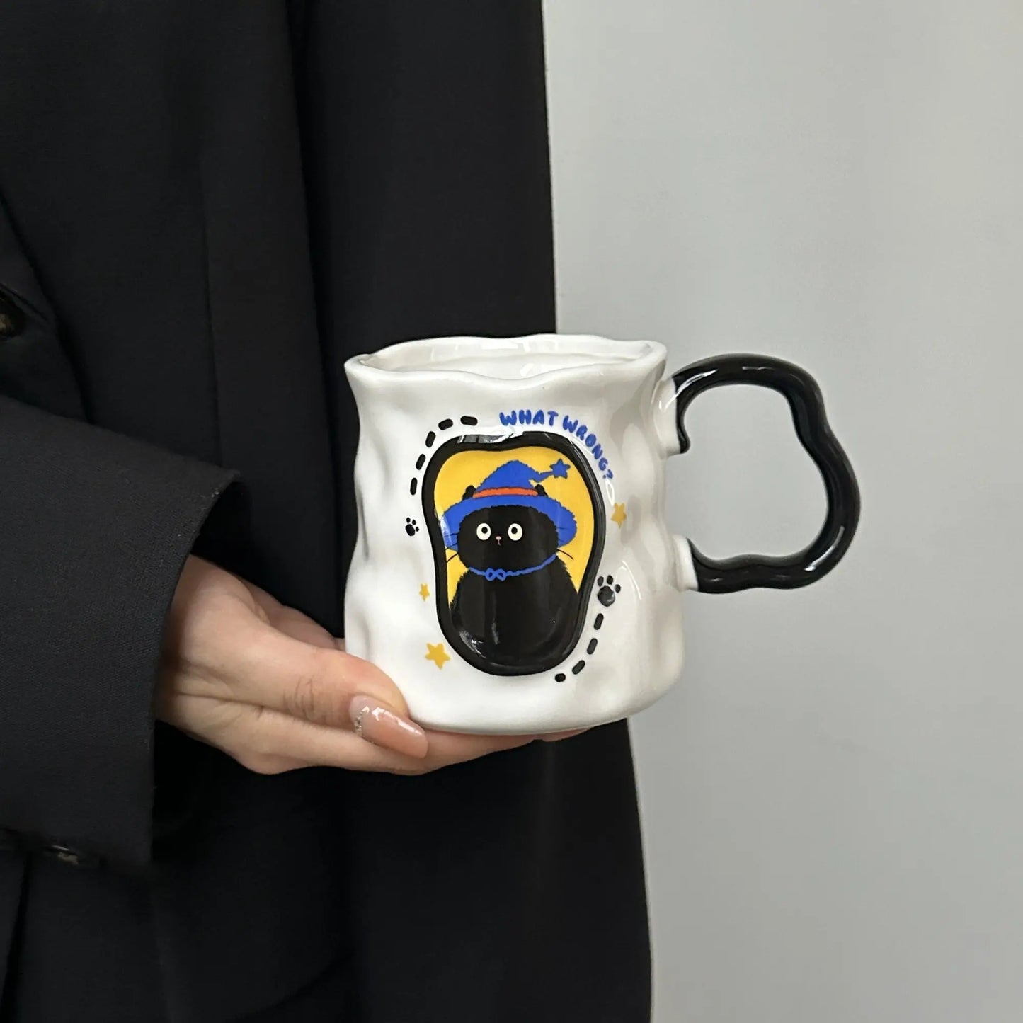Irregular Cat Ceramic Mug, Birthday Gift Cup for Girlfriends and Girls, Creative Party Souvenir Gift Box Packaging Drinkware