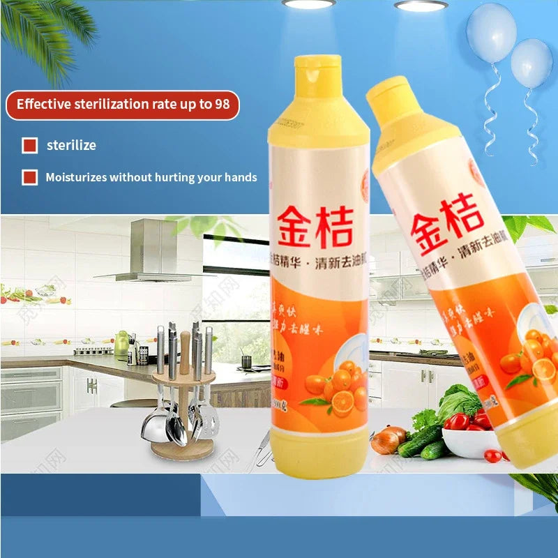500g Fruit Vegetable Wash Dish Washing Liquid Multi Effect Kitchen Cleaning Detergent Remove Oil Stains Clean Tableware